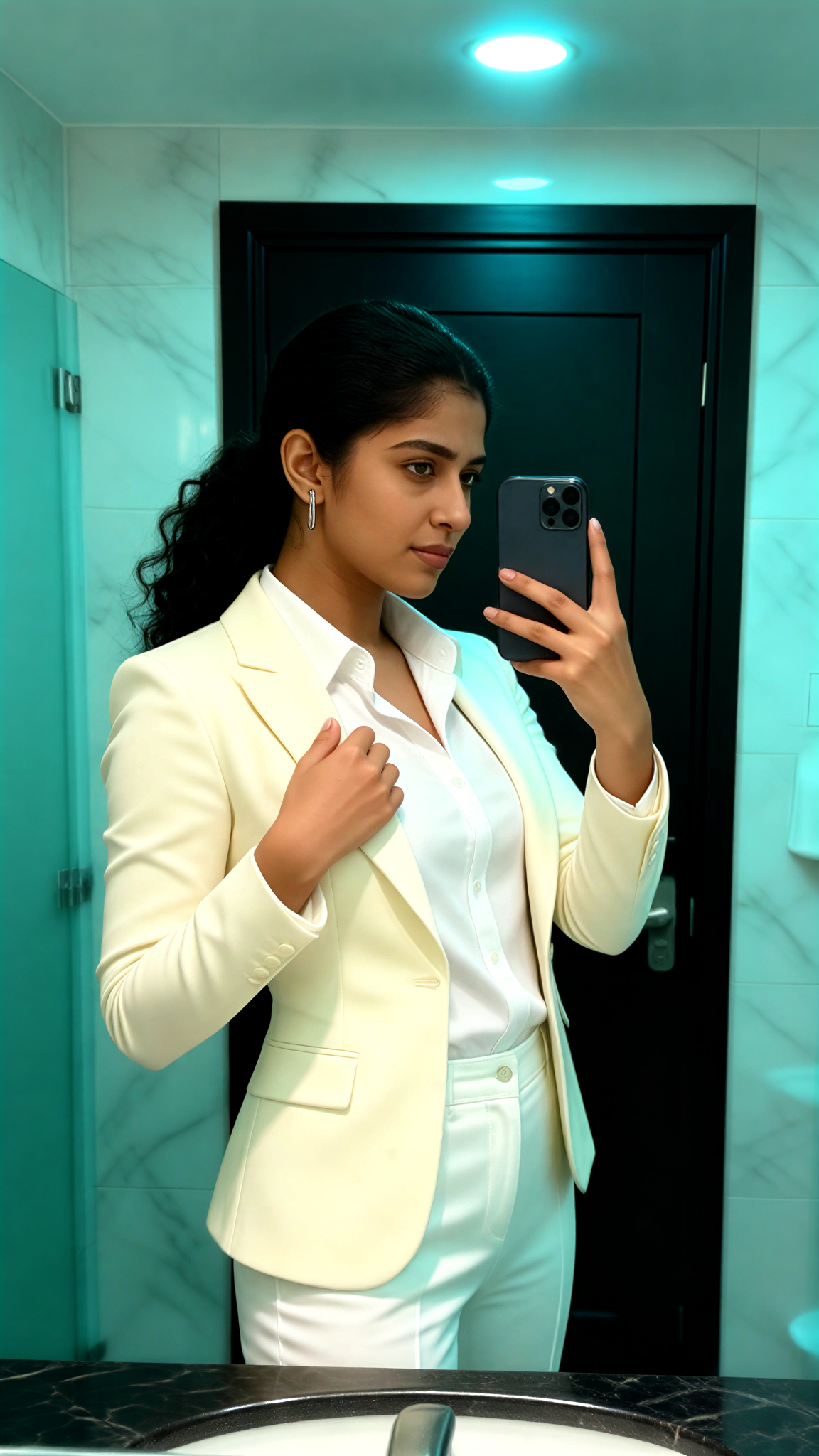 Elegant White Selfie image