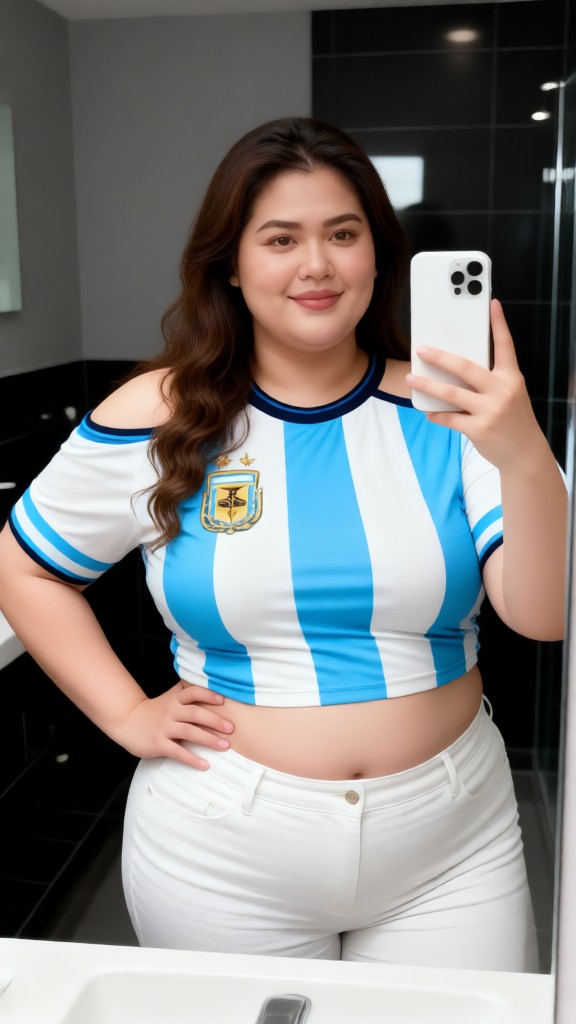 Argentine team girls take selfies image