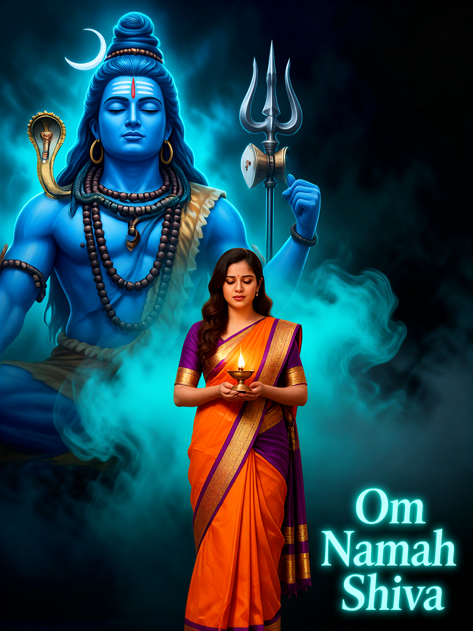 Orange Purple Saree image