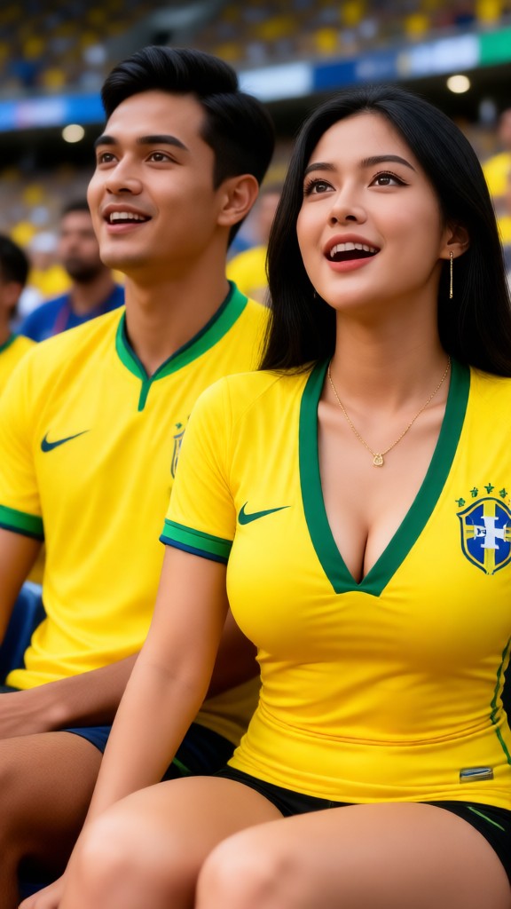 World Cup fan couple kissing - v3 image