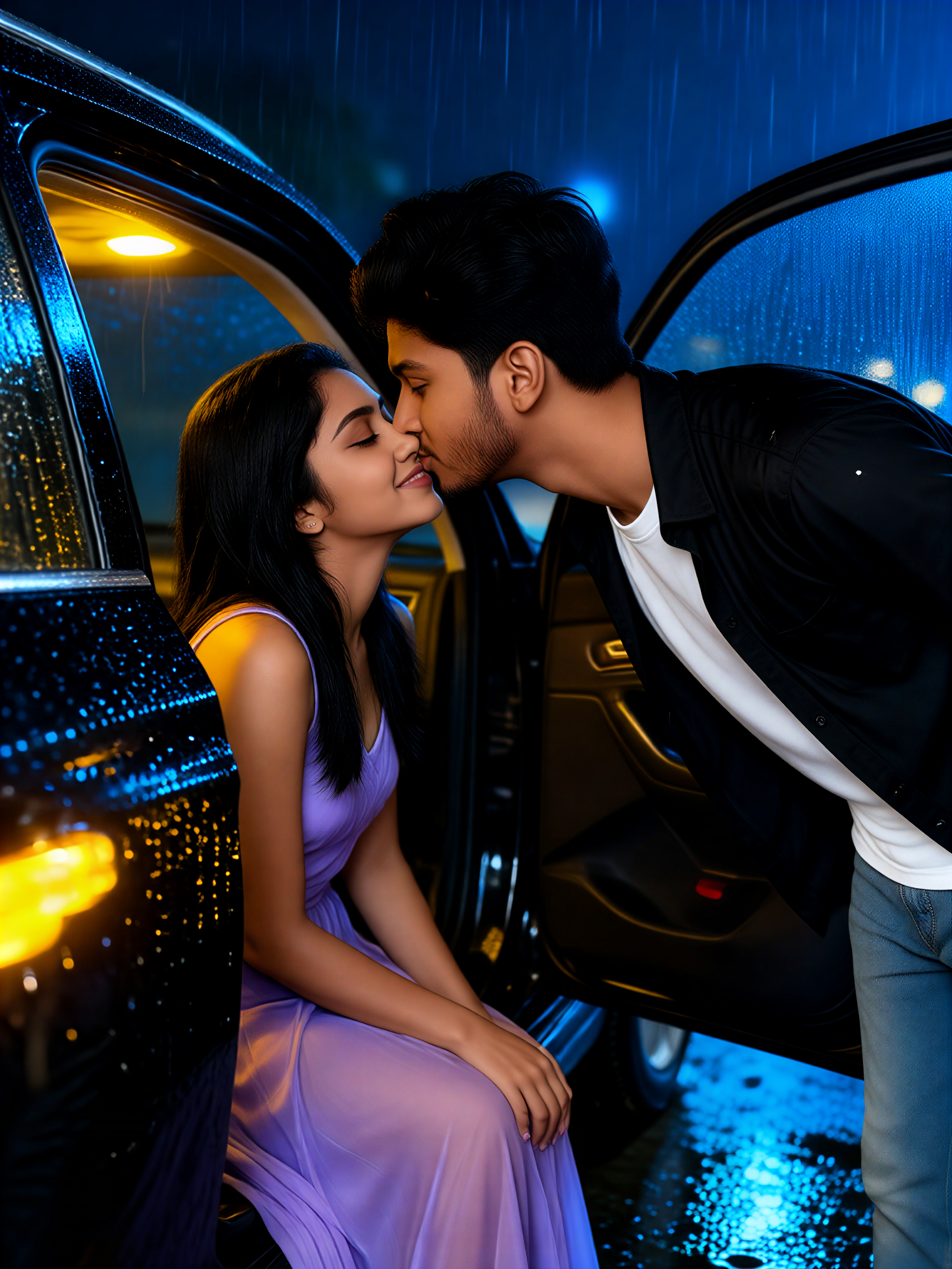 Purple Dress Corner Kiss image