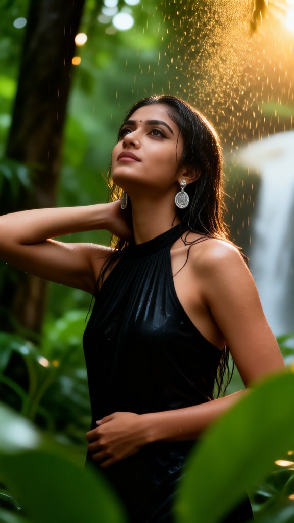 Wet look portrait in rainy season image