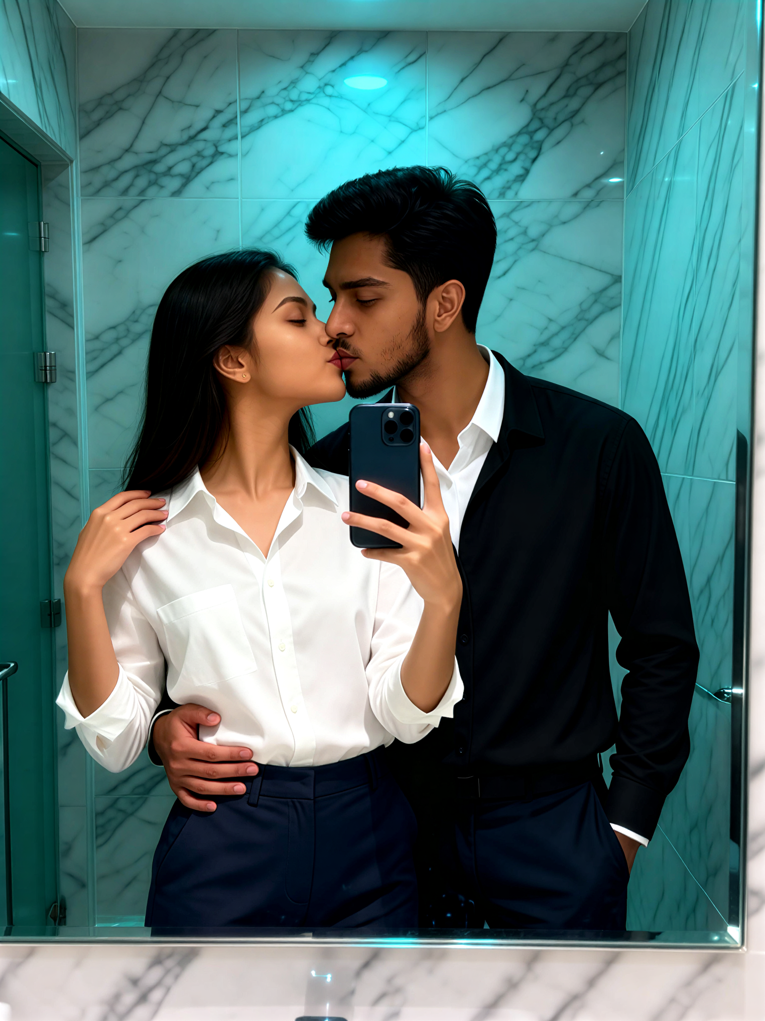 Couple Kissing Selfie image