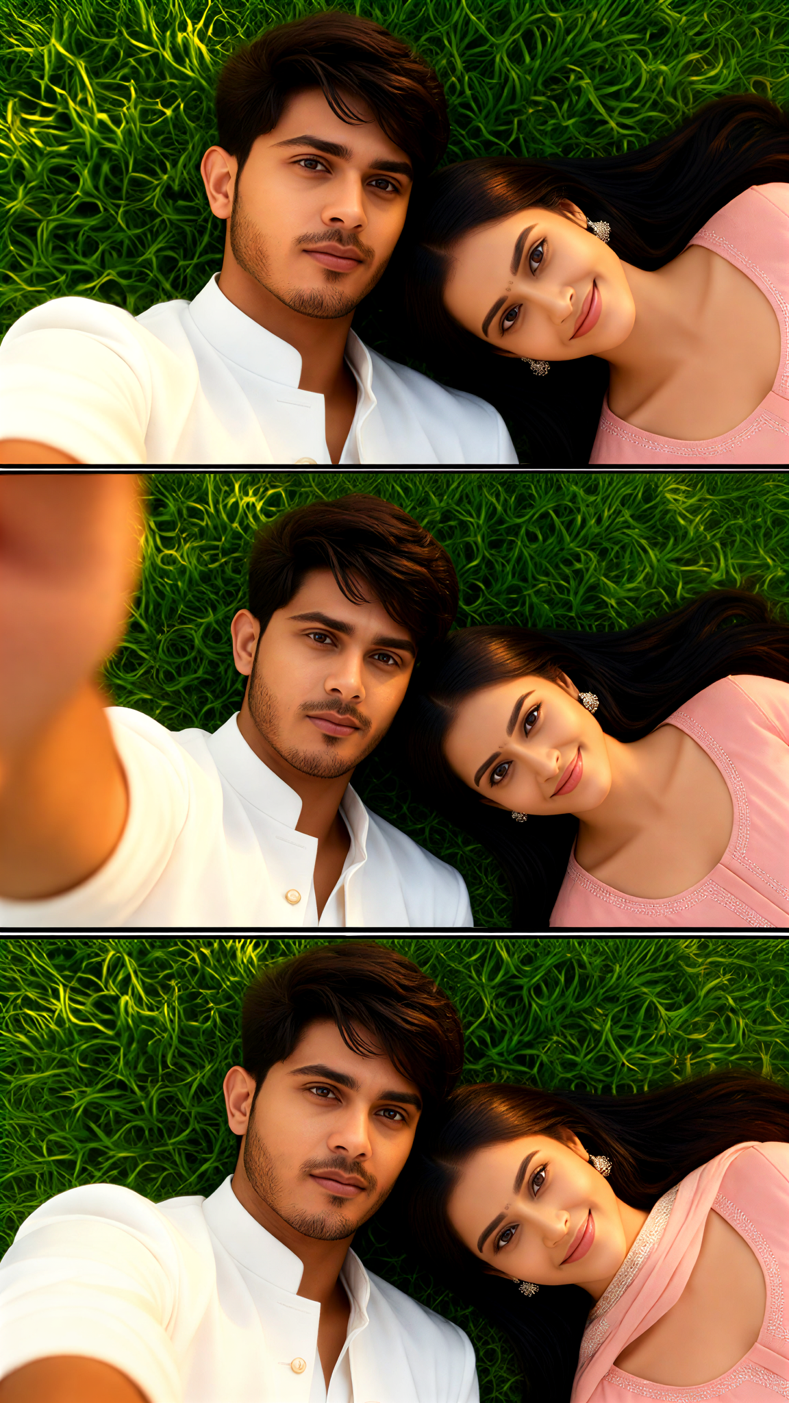 Selfie Grass Triptych image