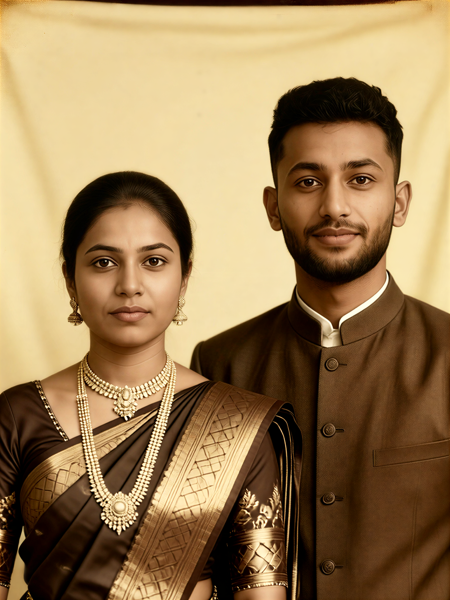 Vintage Half Portrait Couple 01 image