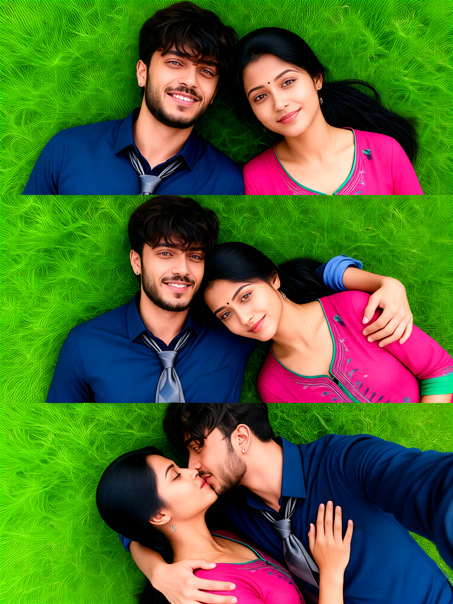 Meadow Kiss Triptych image