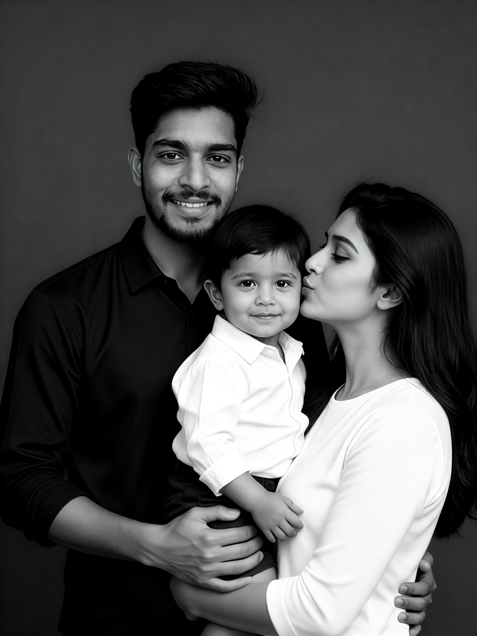 Kissing a family photo image