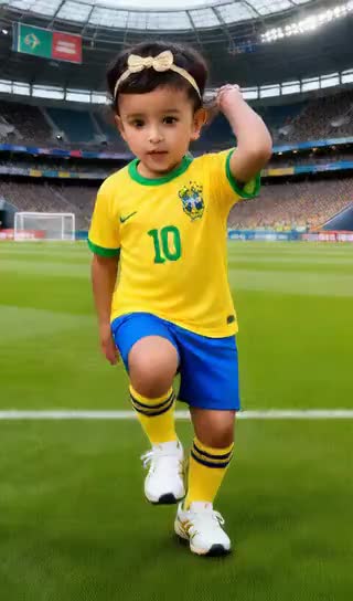 Cute baby dancing with deep affection image