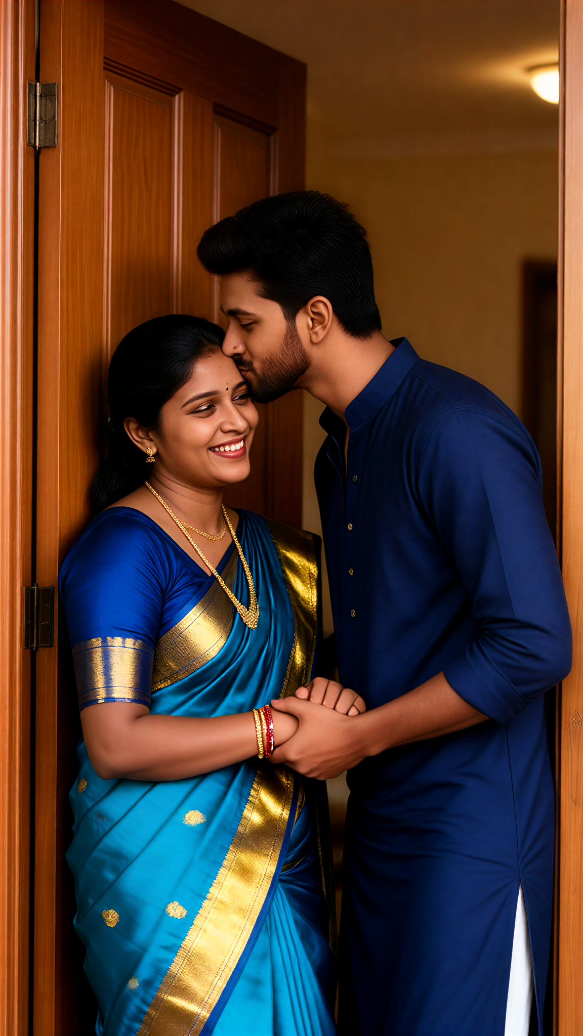 Blue Gold Door Kiss image