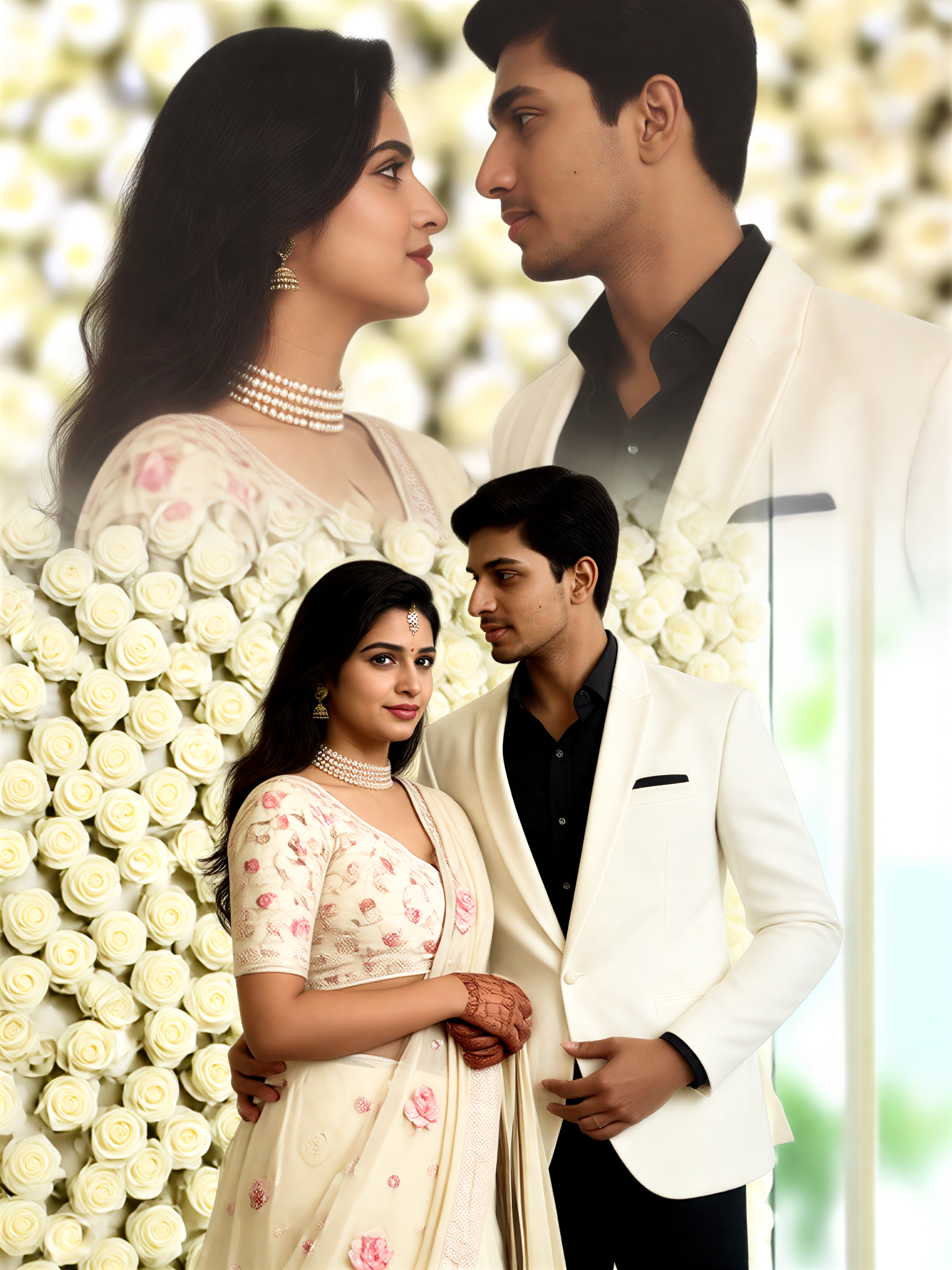 Beige Blumenhochzeit image