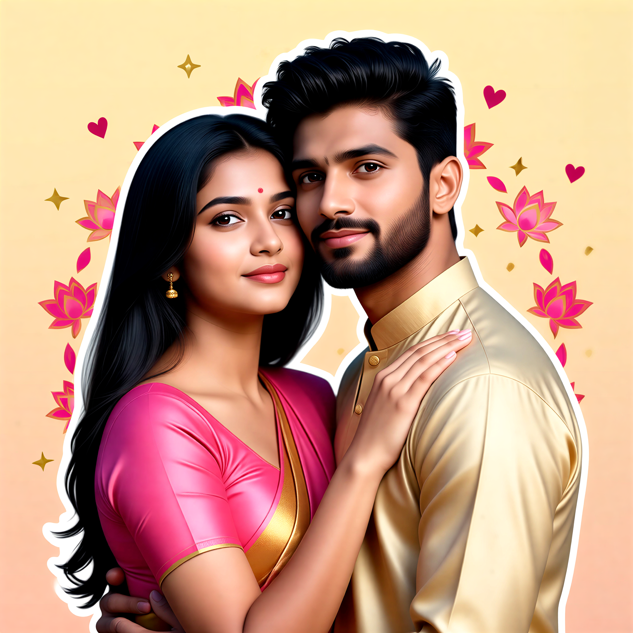 Pink Gold Saree image
