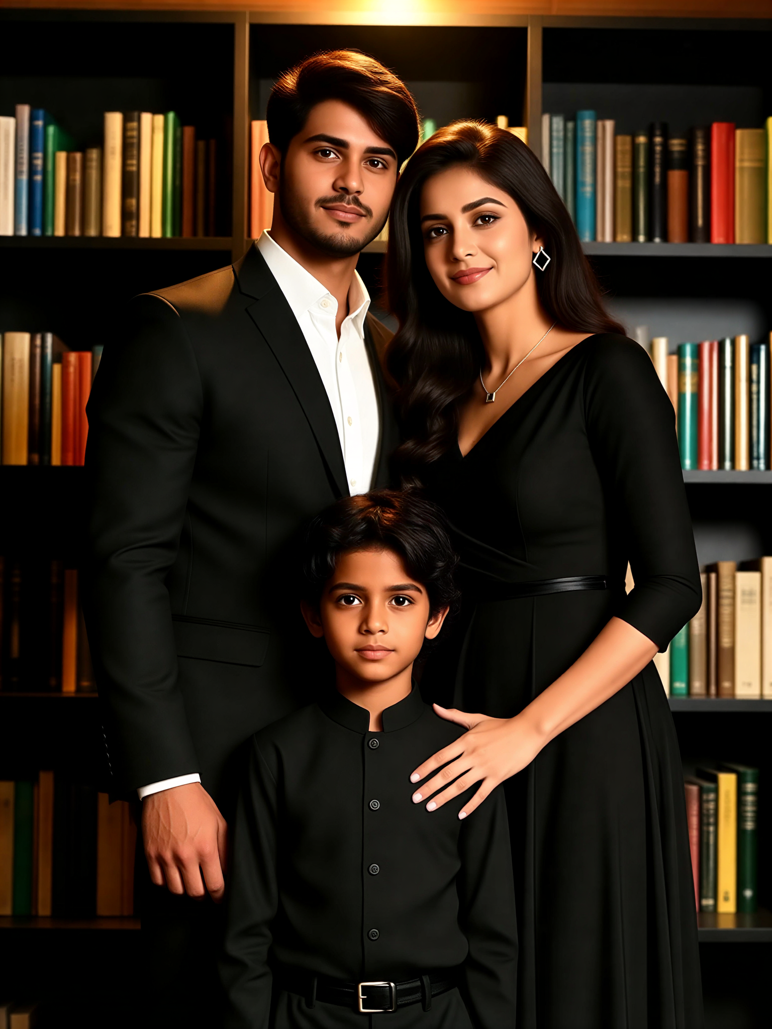 Bookshelf Family Portrait image