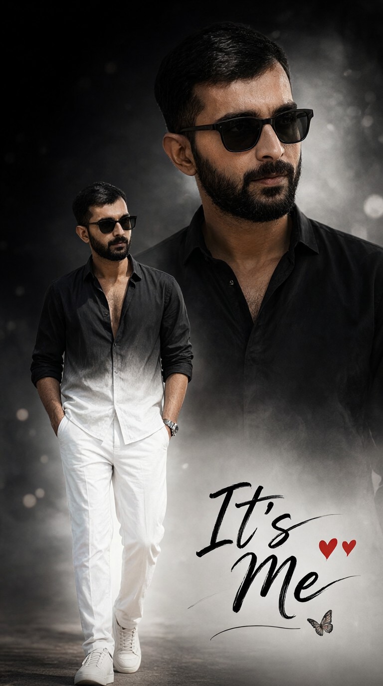 Handsome man in black and white image
