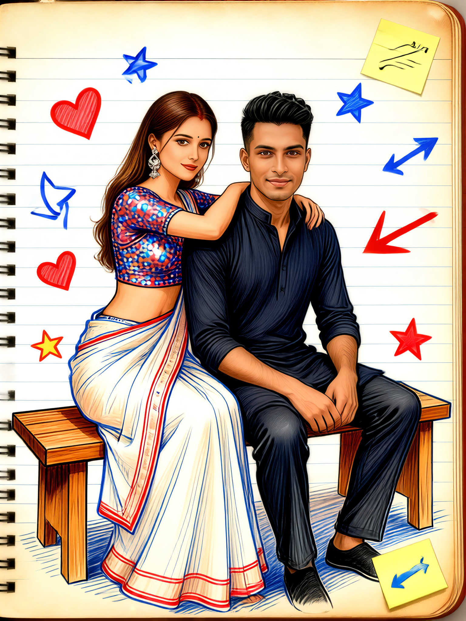 Couple Handbag - Sitting Couple image