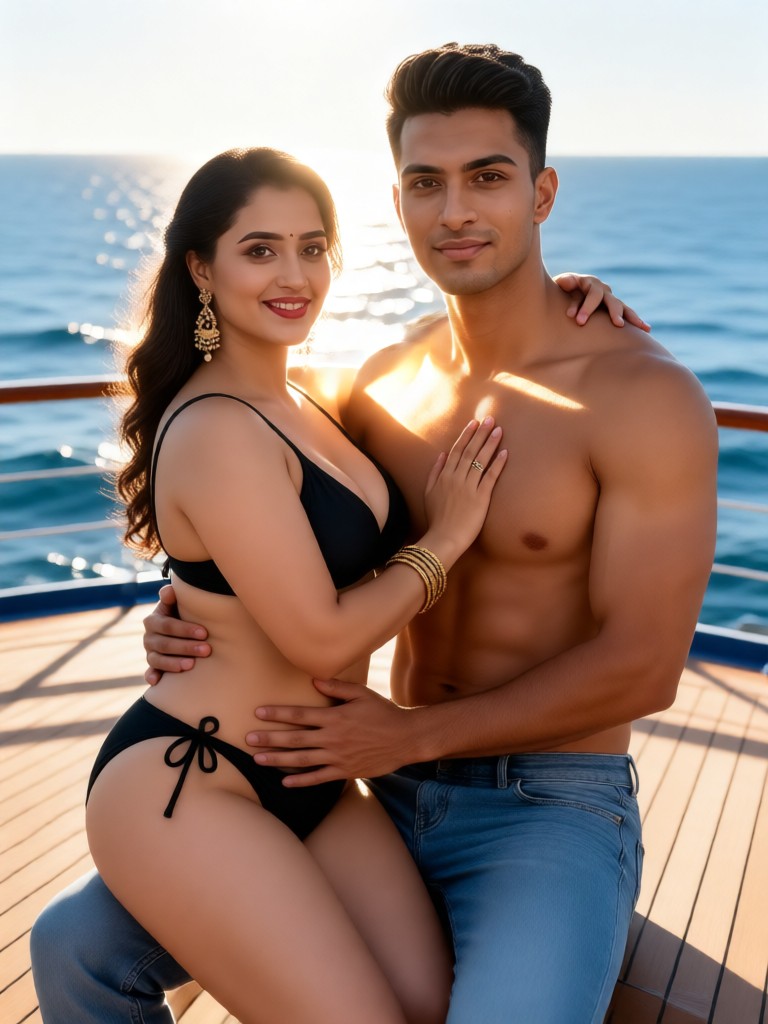 Romantic Yacht Kiss image