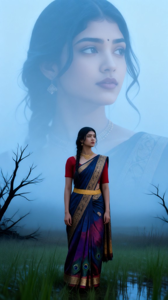 Peacock Saree in Forest image