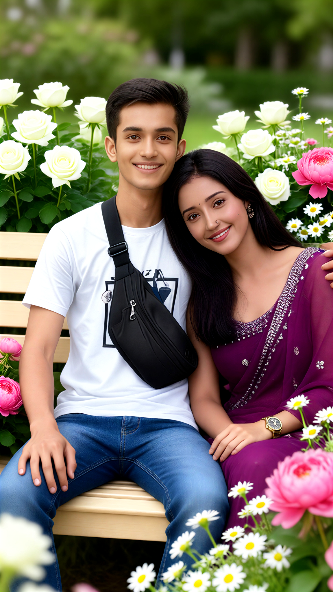 Garden Bench Couple image