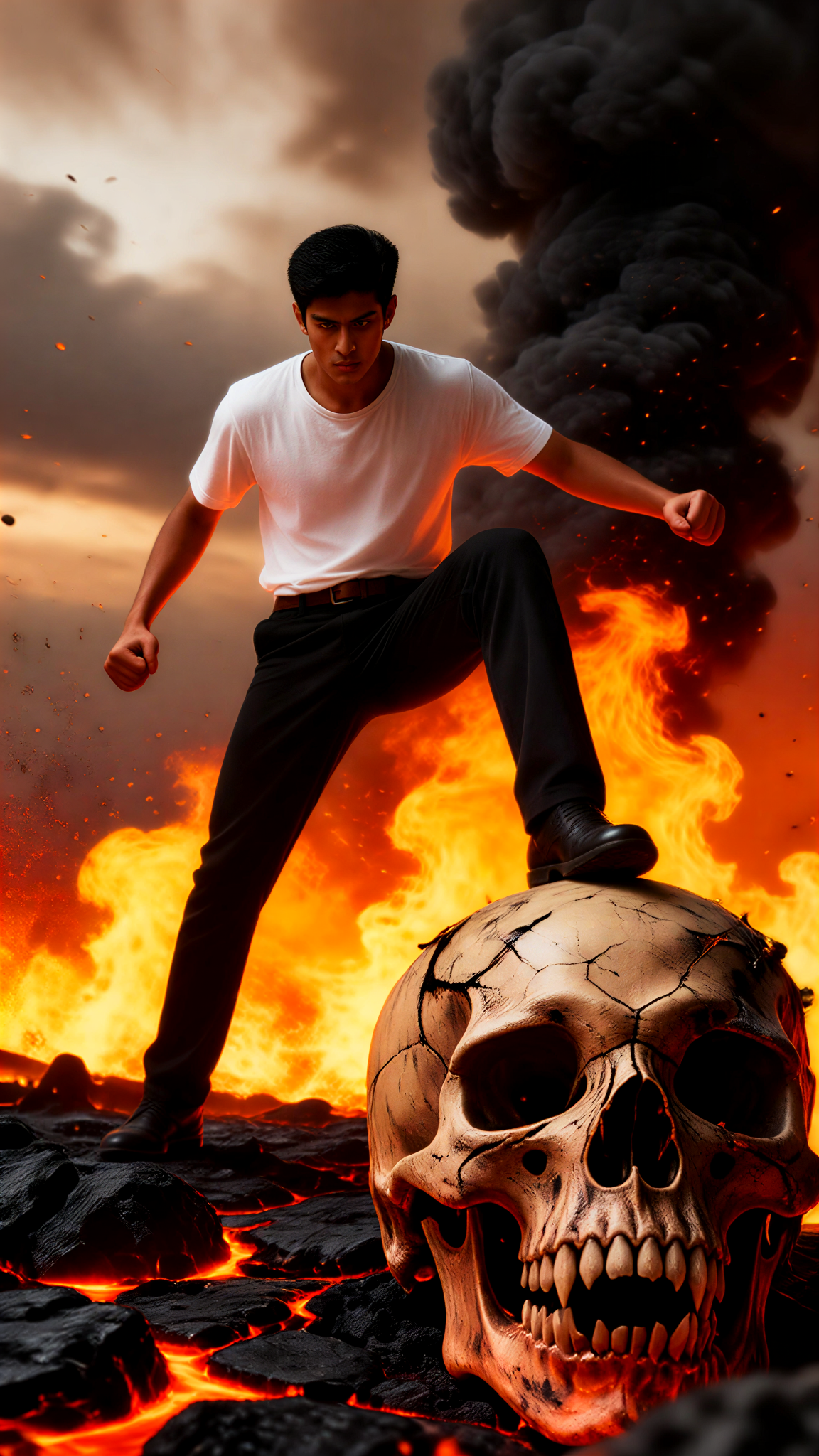 Stepping on a skull image