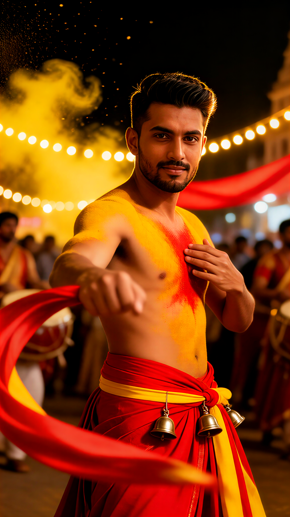 Pothuraju Red Cloth Drumbeat Dynamic Freeze Frame image