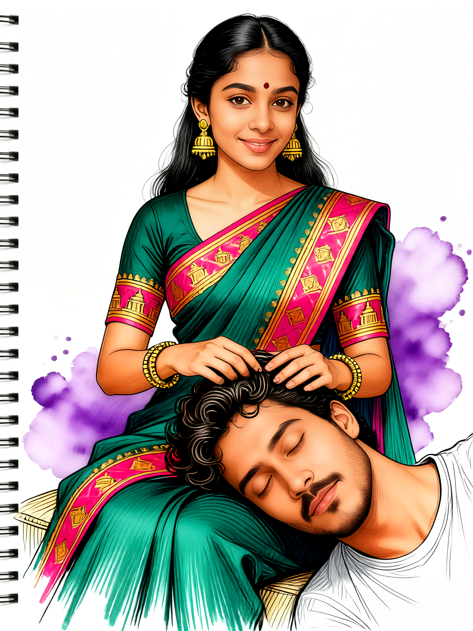 Couple Handdrawn Notebook - Resting image