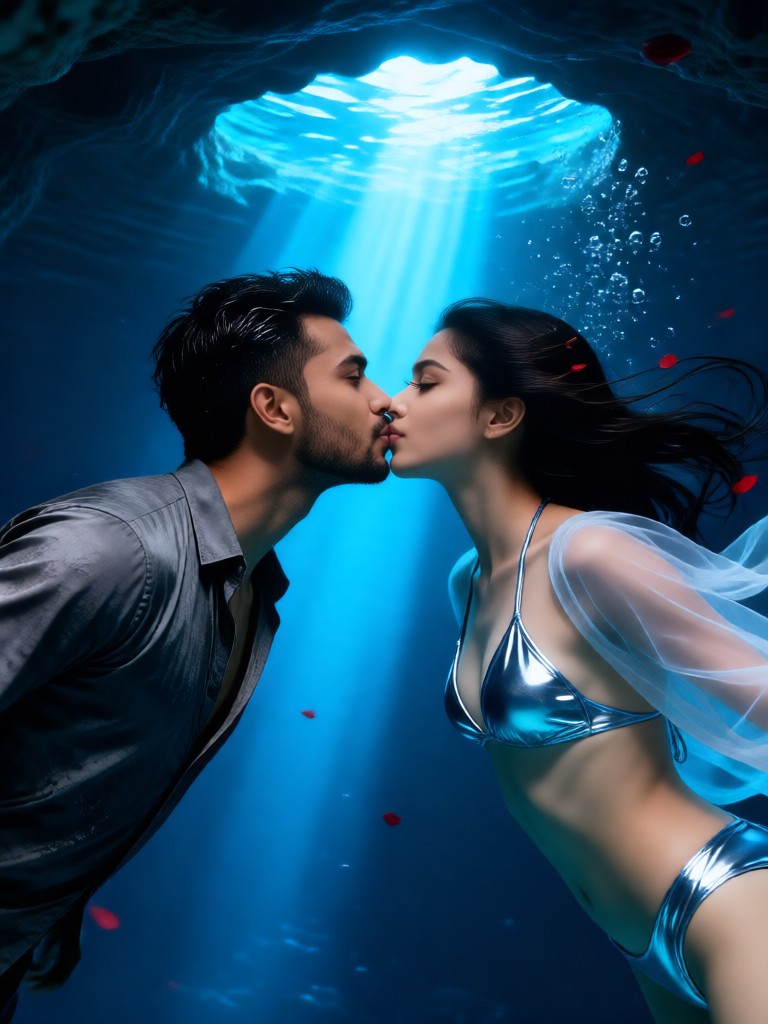 Blue Hole Light Beam Kiss image