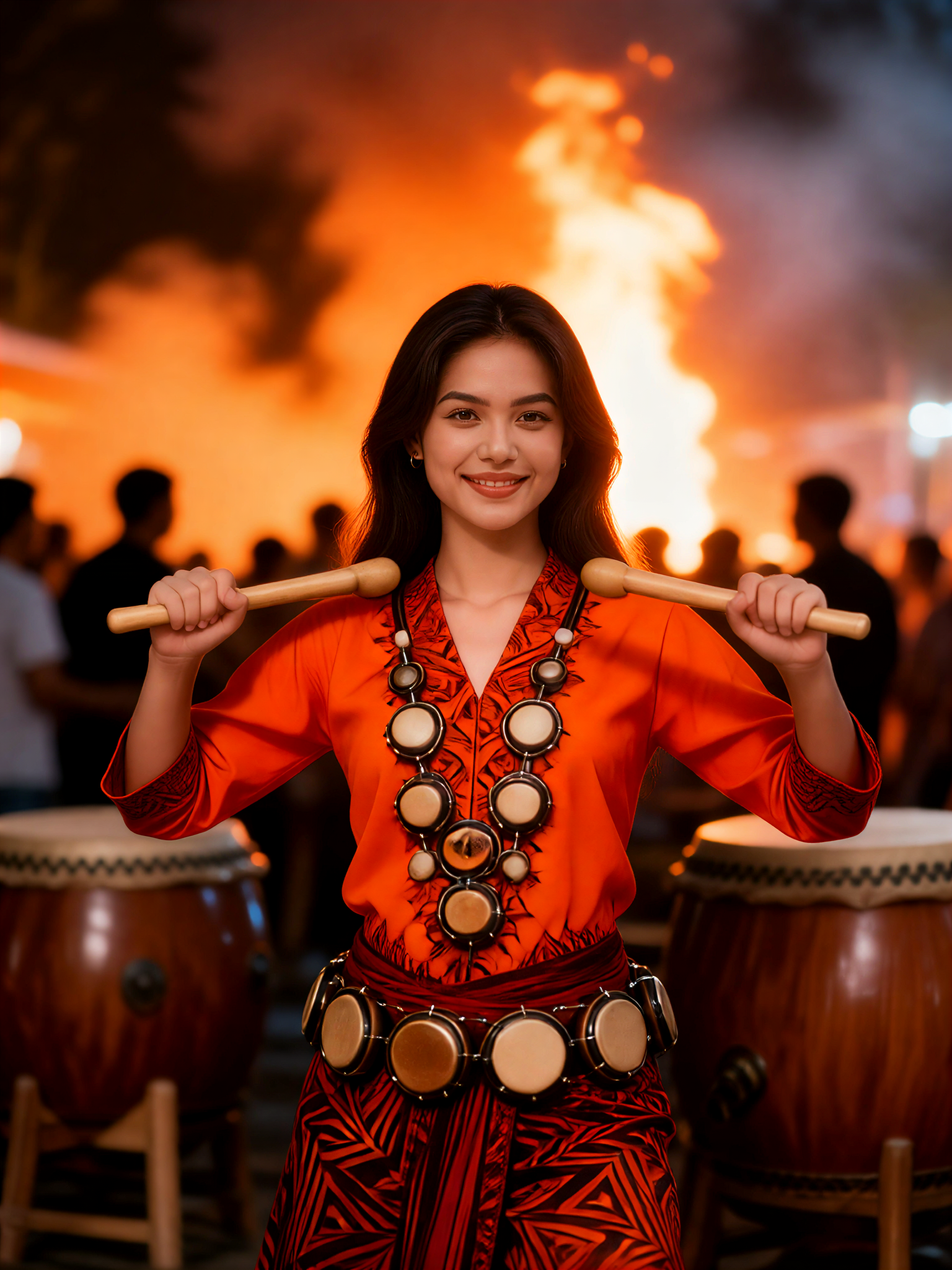 Thoreau Wax Carnival - Flame Orange Drum Dance Design image