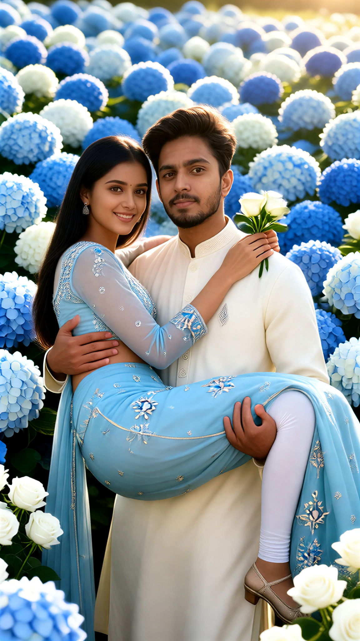 Princess hug flower sea photo image