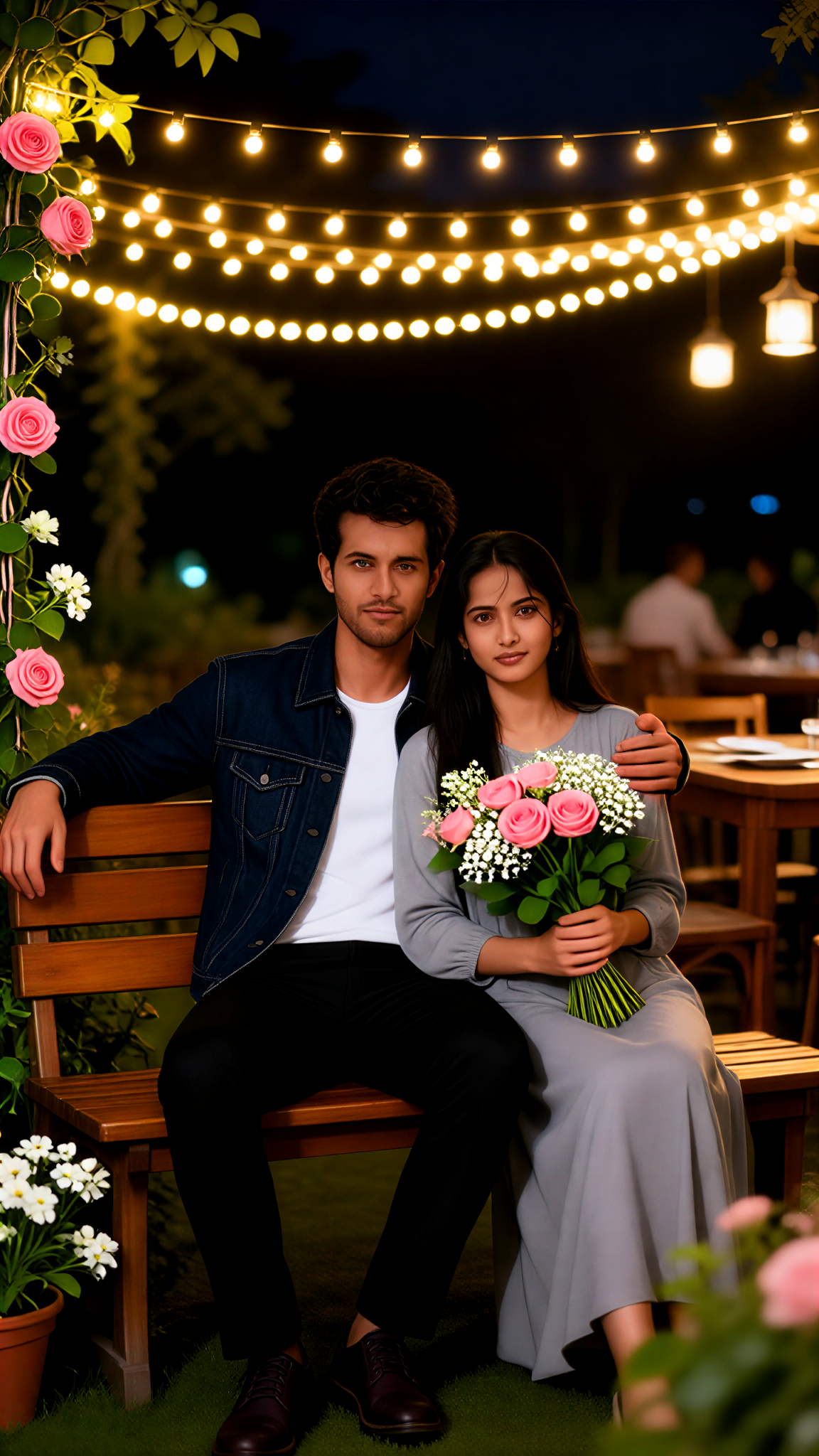 Romantic Nightscape Couple Portrait image