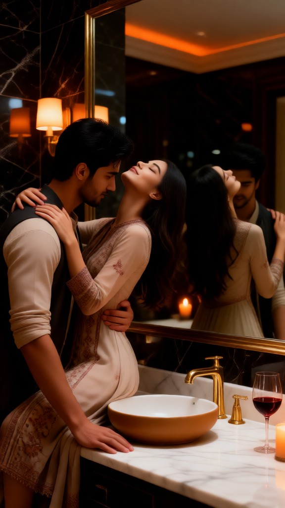 kiss in the bathroom image