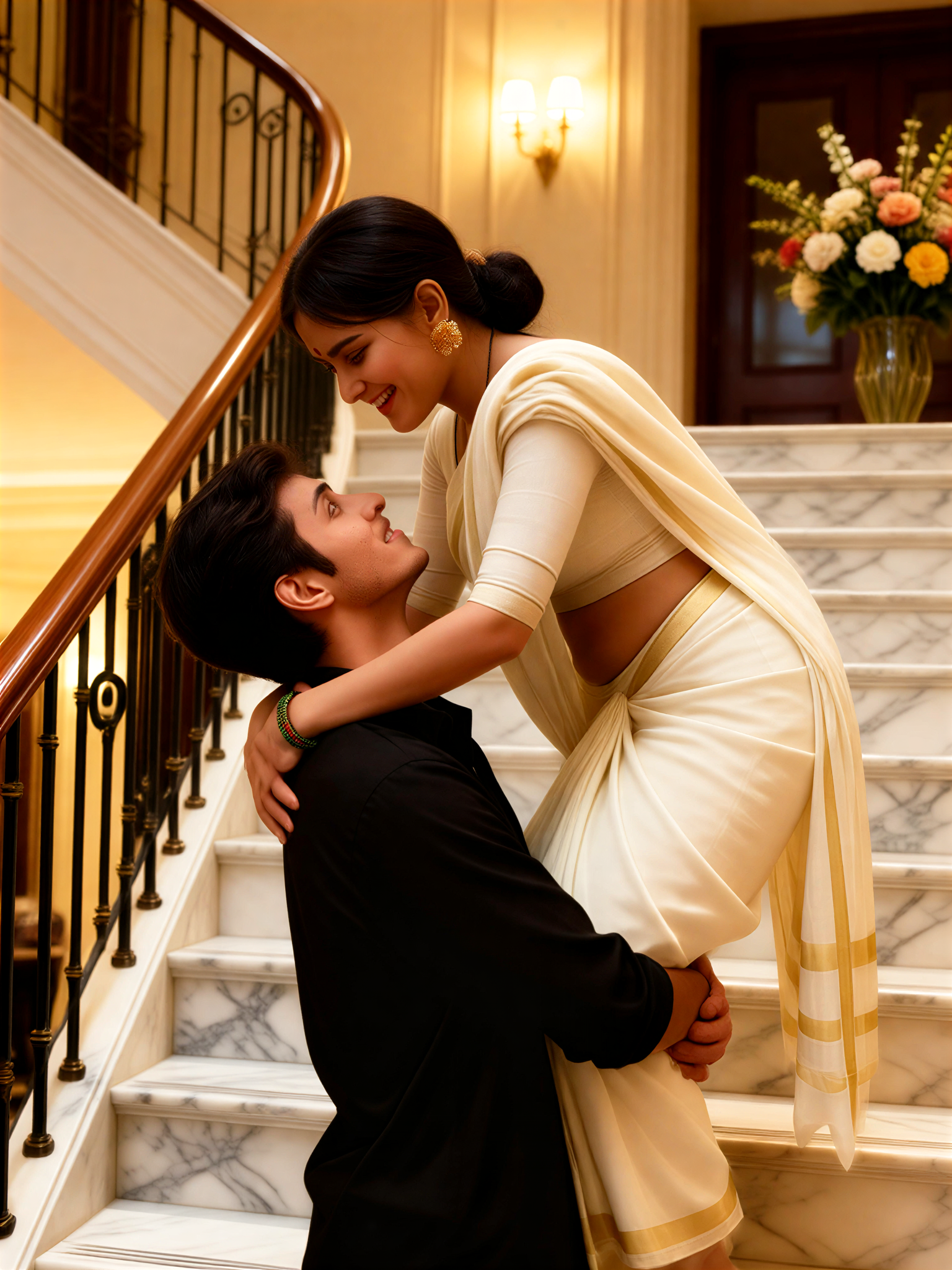 Marble Stair Kiss image