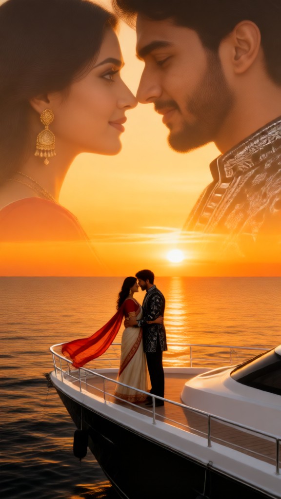 Double couple standing on the ship image
