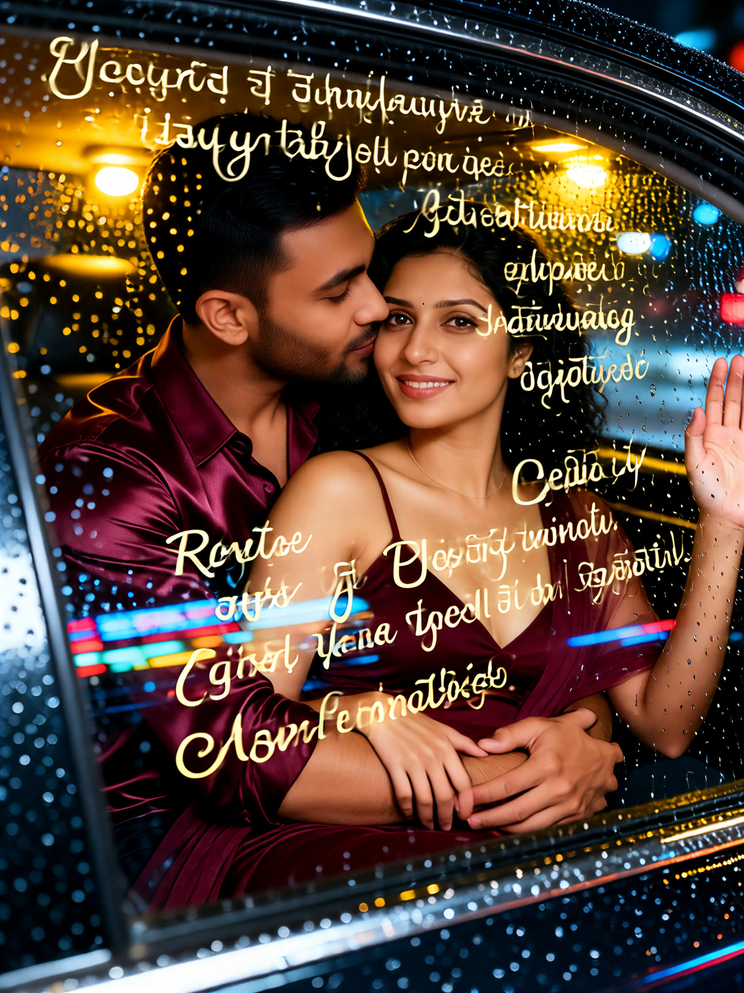 Rainy Car Window Kiss image