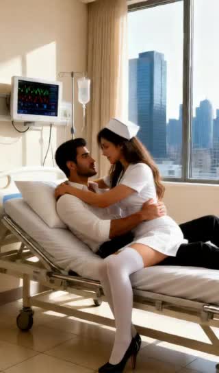tender kiss in hospital ward image