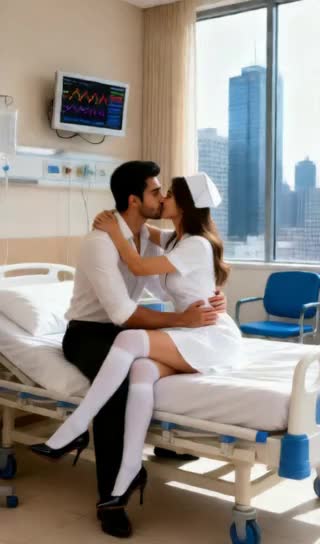 tender kiss in hospital ward image