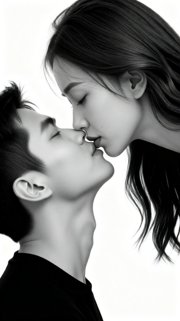 Black and White Kiss image