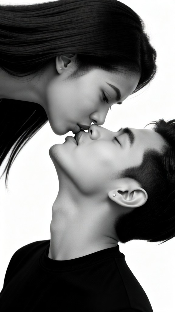 Black and White Kiss image