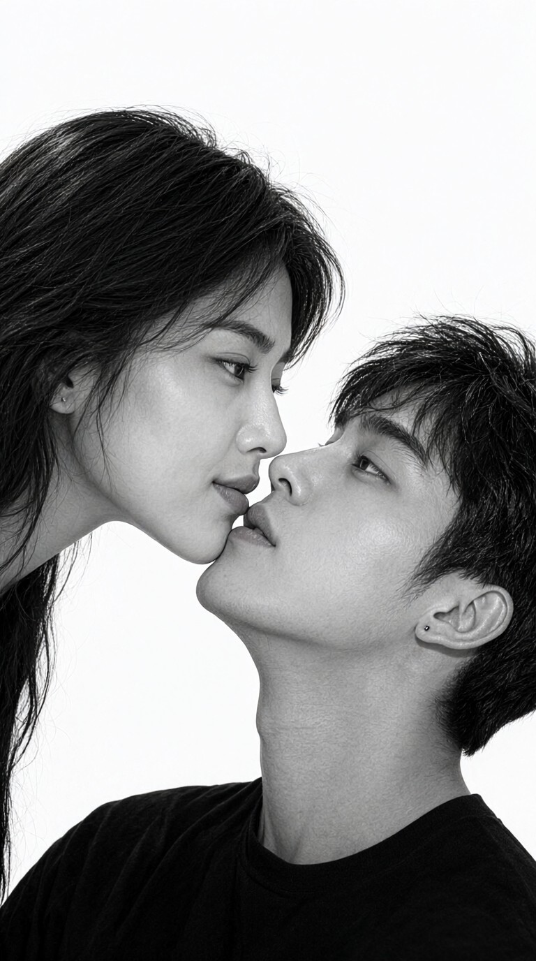 Black and White Kiss image