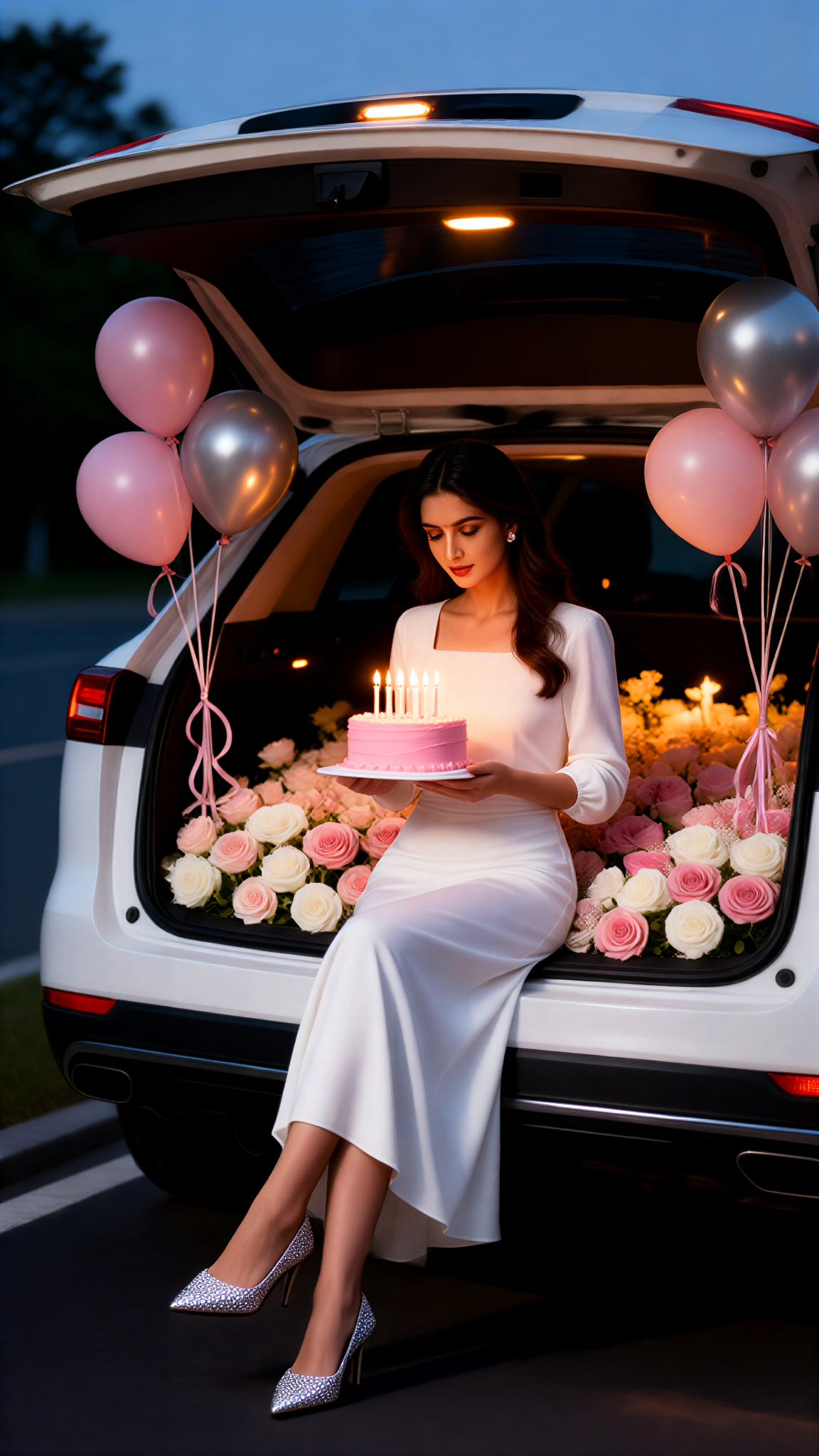 In-car birthday celebration photo shoot image