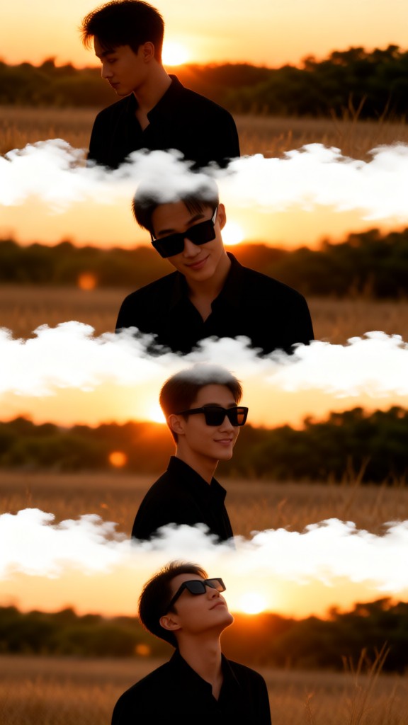 Five reconstruction images wearing sunglasses image