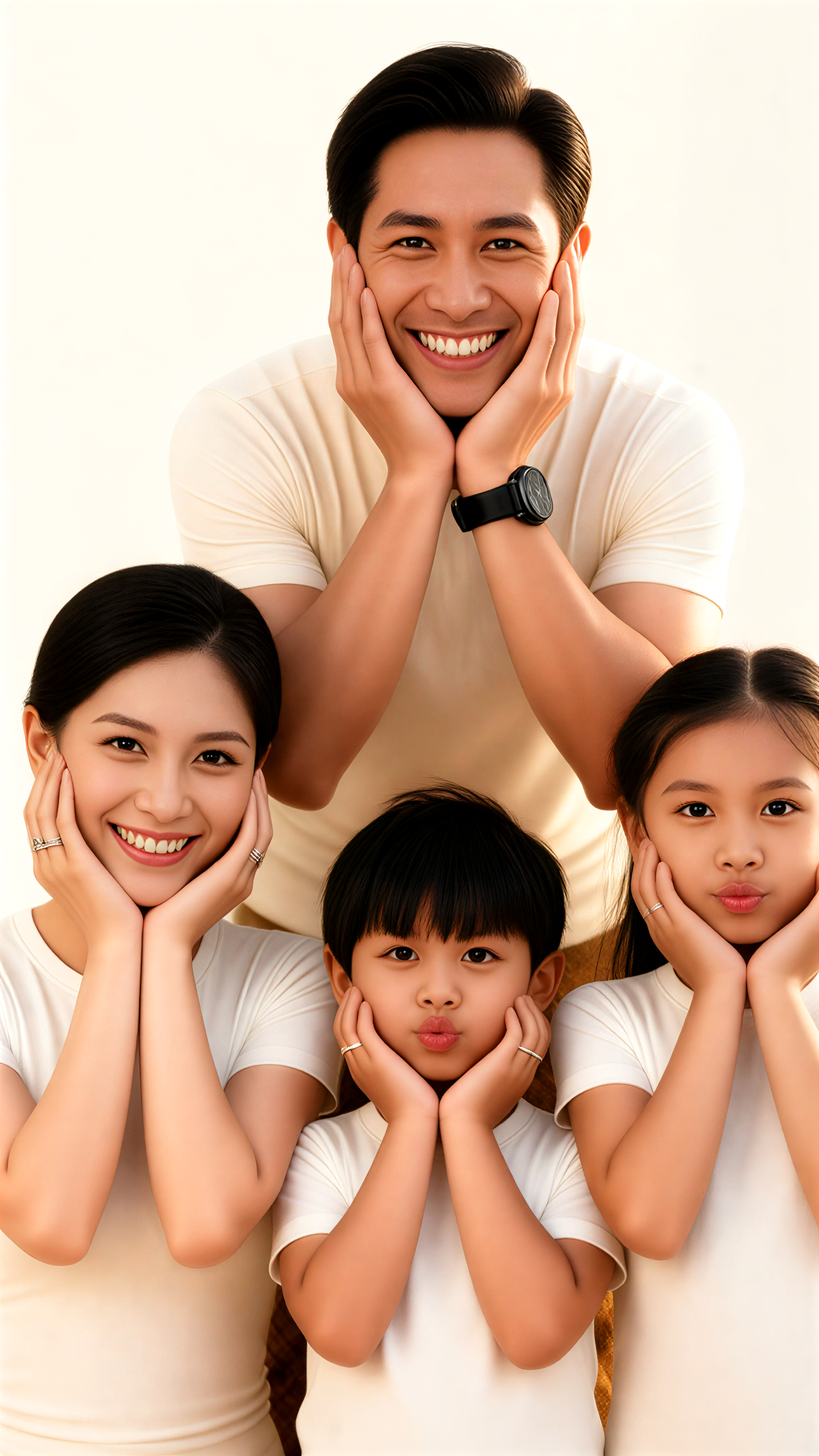Family chin-resting photo image