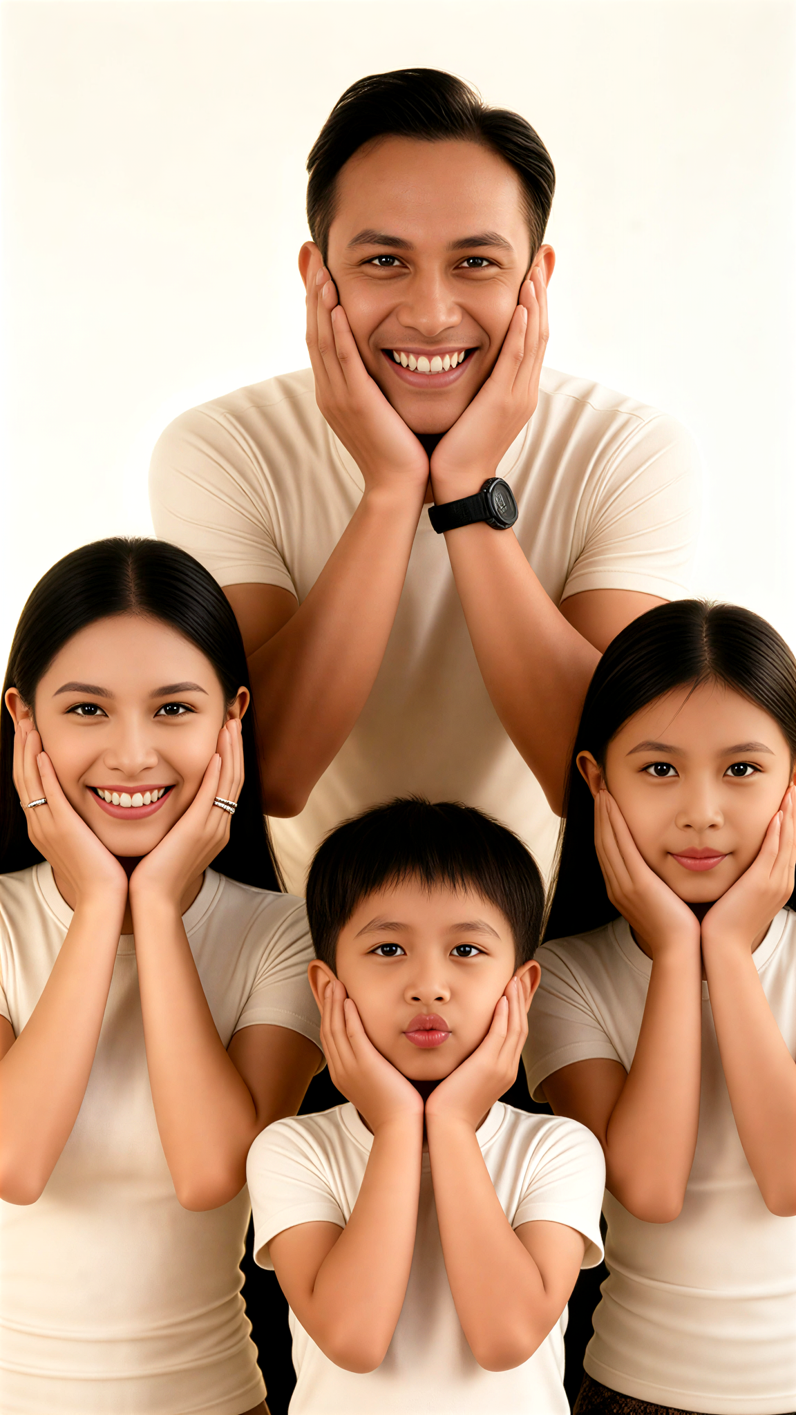 Family chin-resting photo image