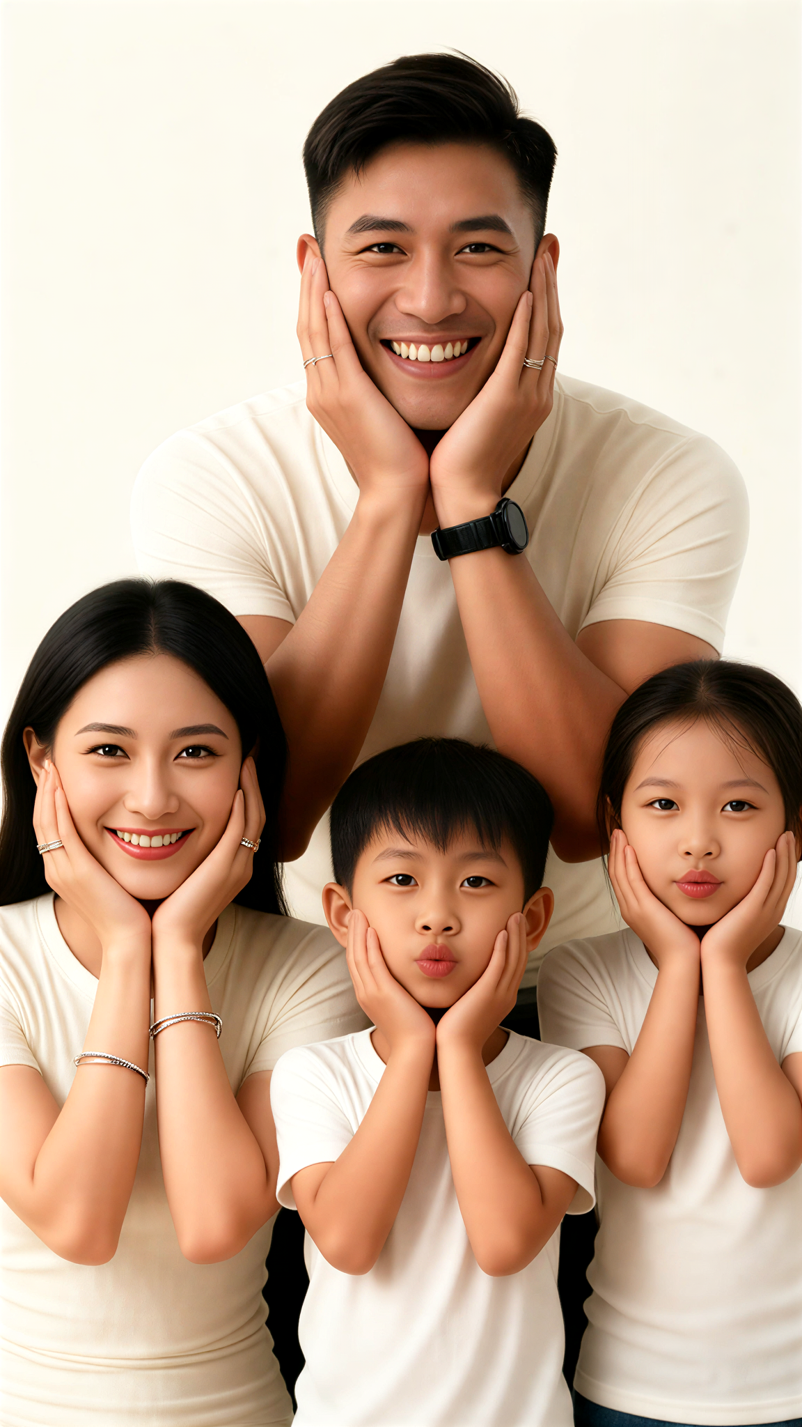 Family chin-resting photo image