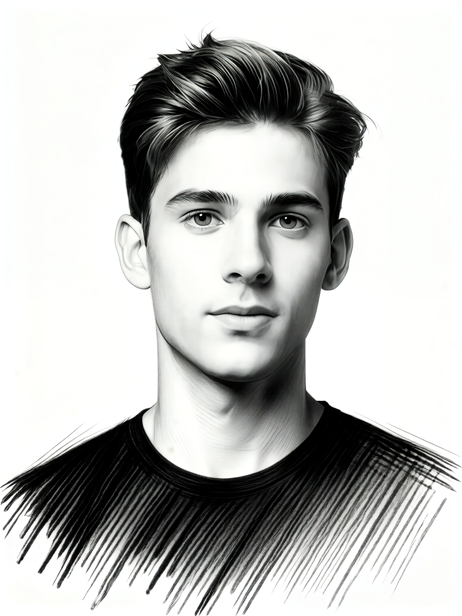 Charcoal style portrait image