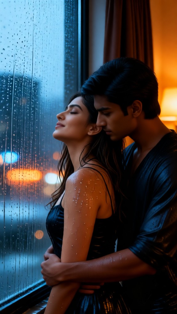 Kissing Indoors While It Rains image