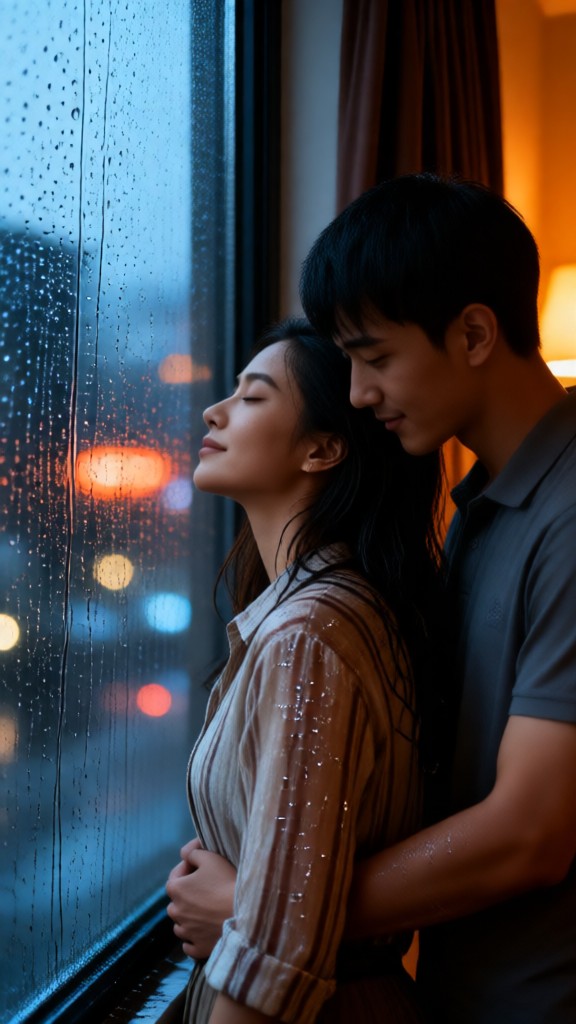 Kissing Indoors While It Rains image