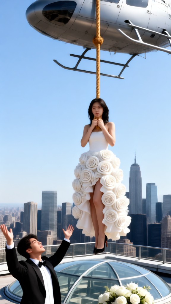 Wedding helicopter appears image