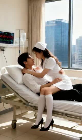 tender kiss in hospital ward image