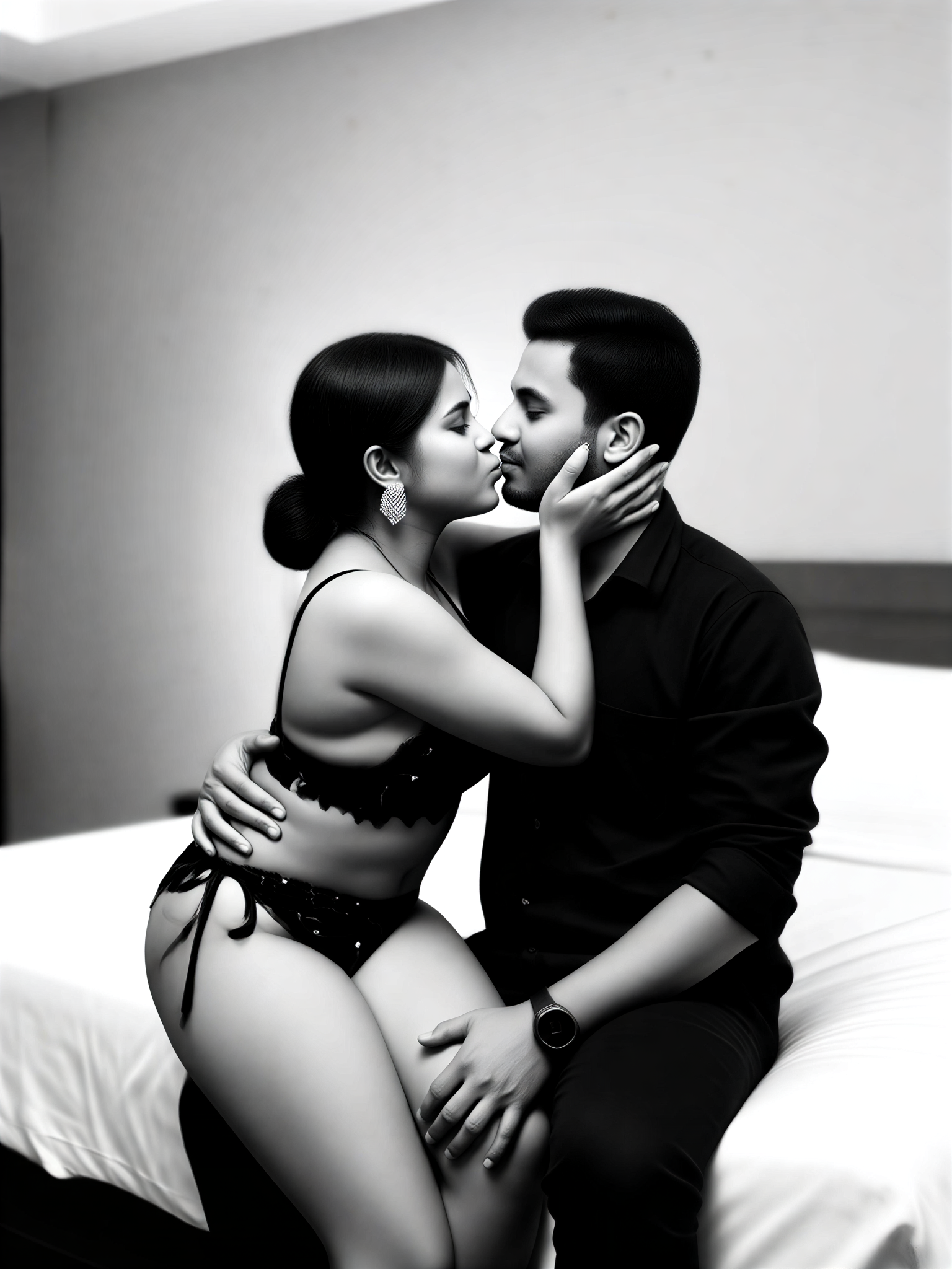 Headboard Sitting Kiss image