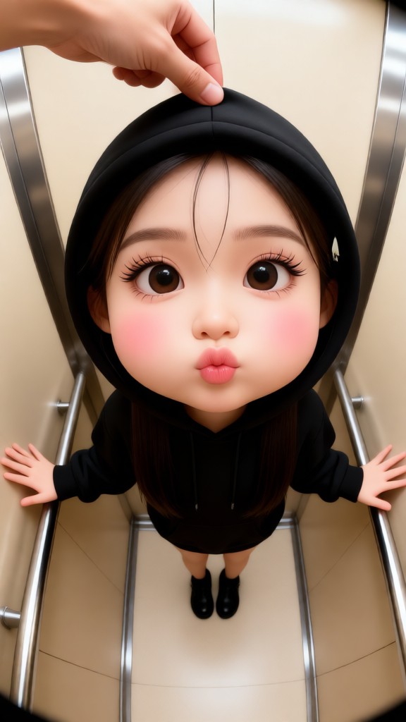 Big Head Hand-Holding Hat Shot image