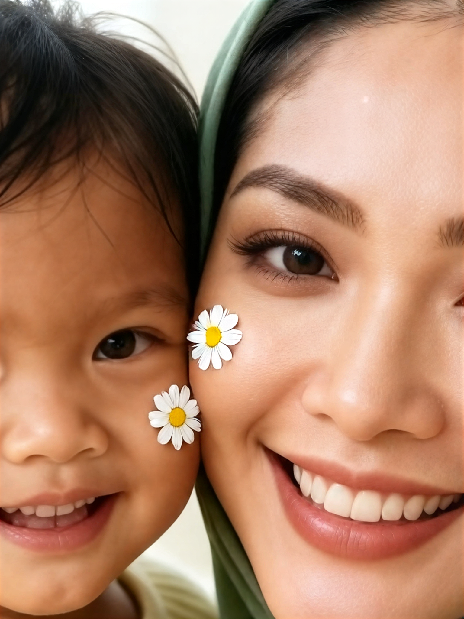 Flower Mother and Baby Face-to-Face Photo image